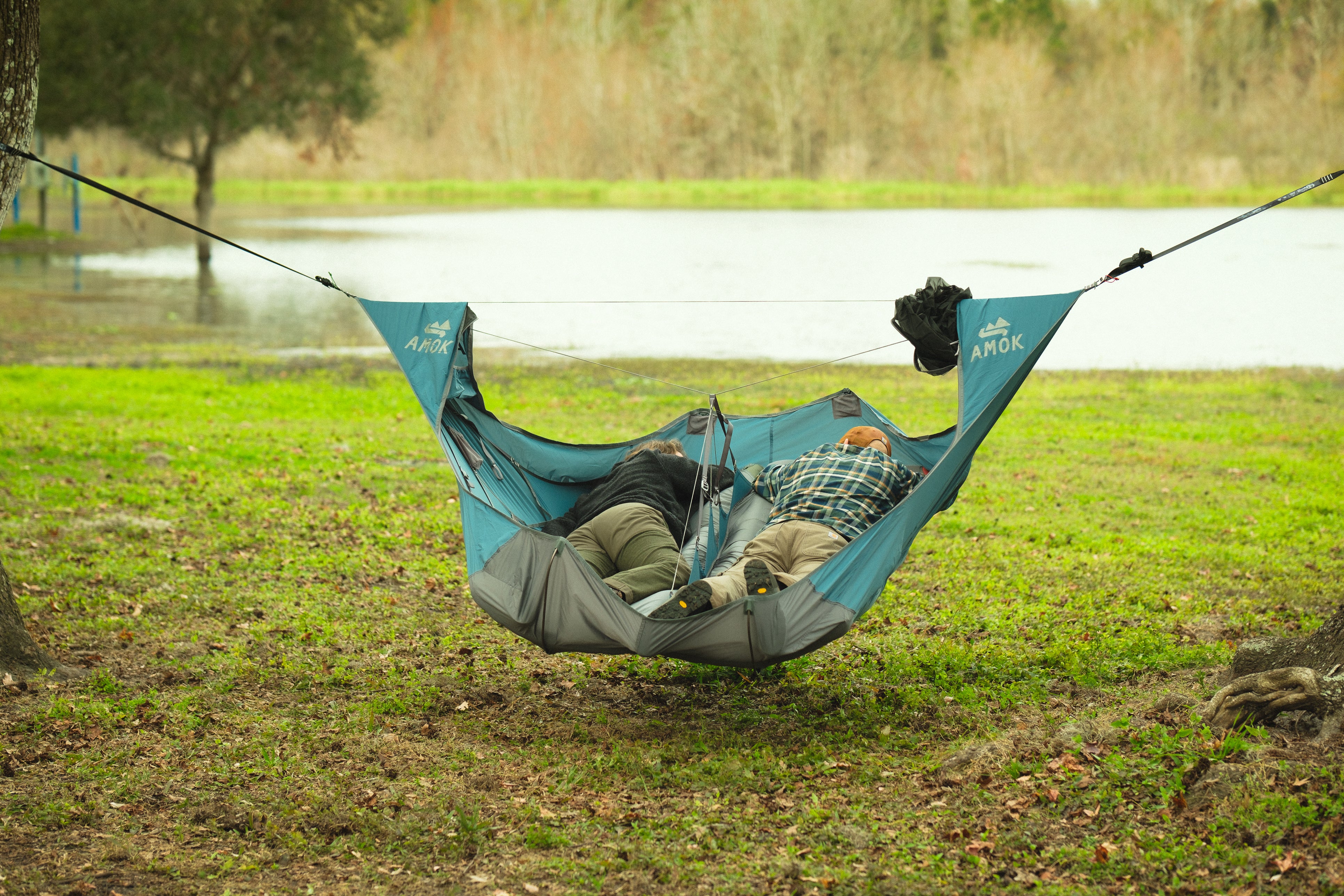 Tree Person Camping Hammock Tent Amok Draumr Ultralight Hammock